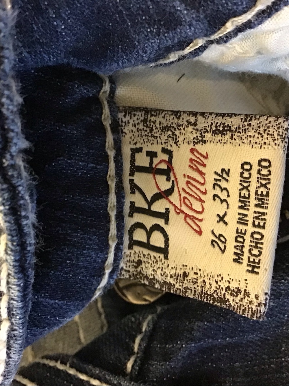 BKE Dark Blue Flare Jeans with Contrast Stitching - Picture 7 of 8
